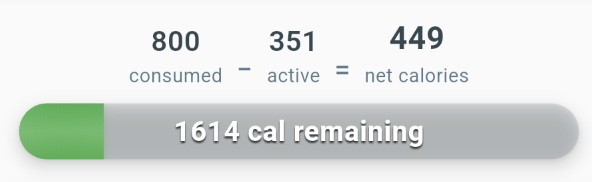 Adjusted daily goal screenshot